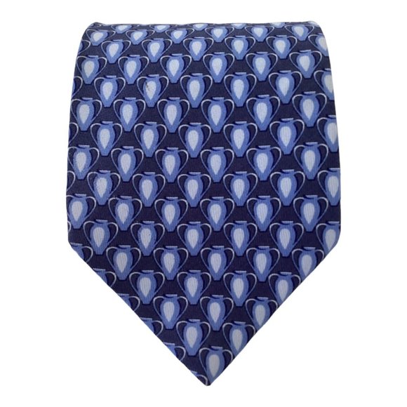 GUCCI Blue Pot Silk Tie Italy 57"-3.7" EC - Picture 1 of 9